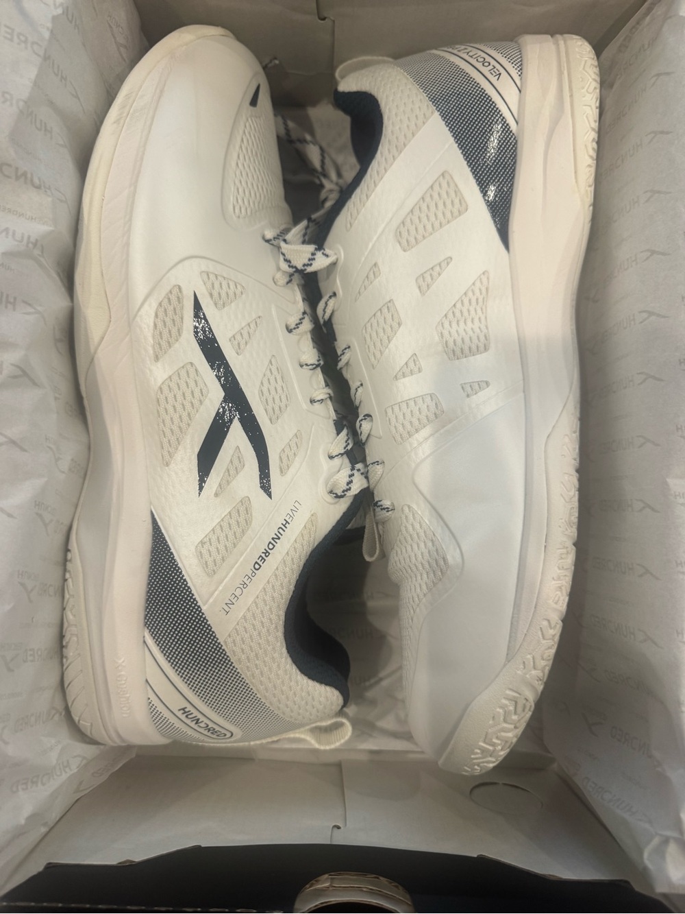 Velocity White and Navy Men's Athletic Shoes